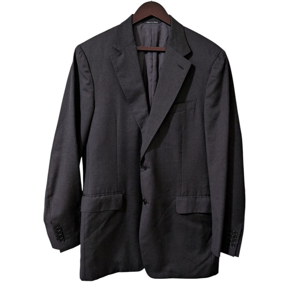Canali Italy Charcoal Grey 100% Pure Wool Blazer Sport Coat EU 54L / US 44L